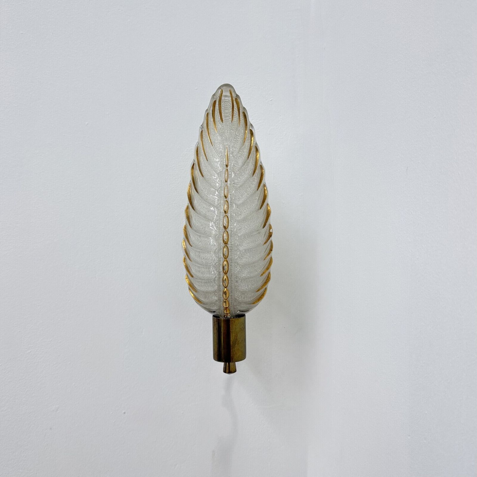 Art Deco Brass And Glass Sconces By Ezan , France , 1940s