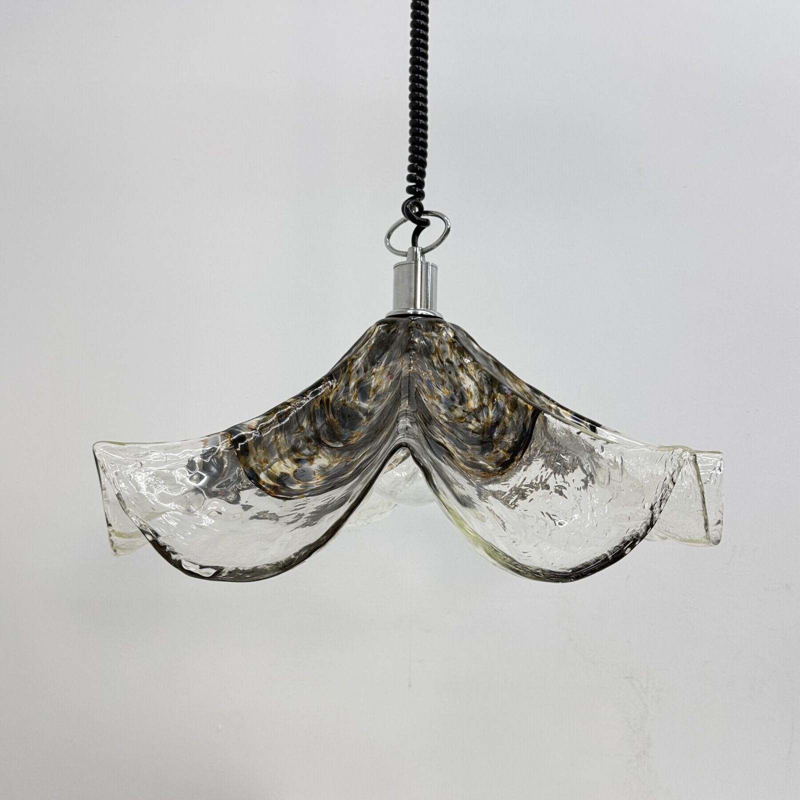 Lampe à suspension mid-century en verre de Murano, Italie, années 1970 photo vinterior