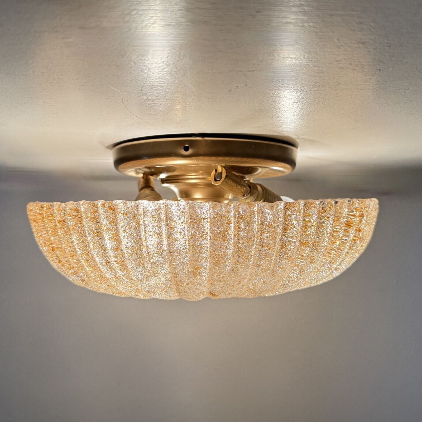 Mid Century Design Glass Ceiling Lamp , 1970s photo for sale