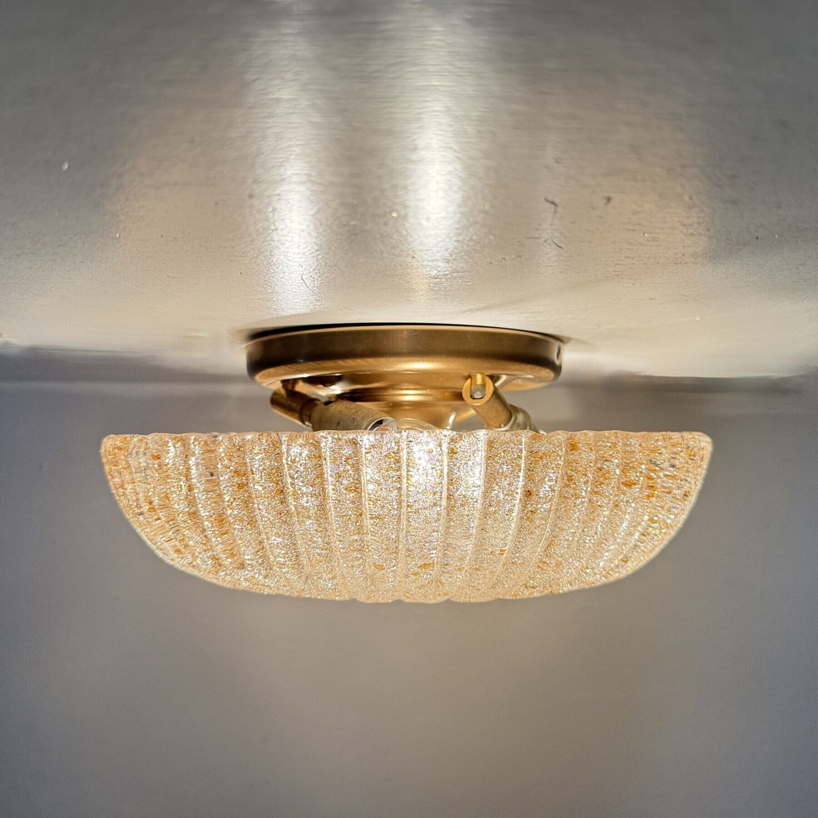Mid Century Design glazen plafondlamp , jaren 1970 photo 346.0
