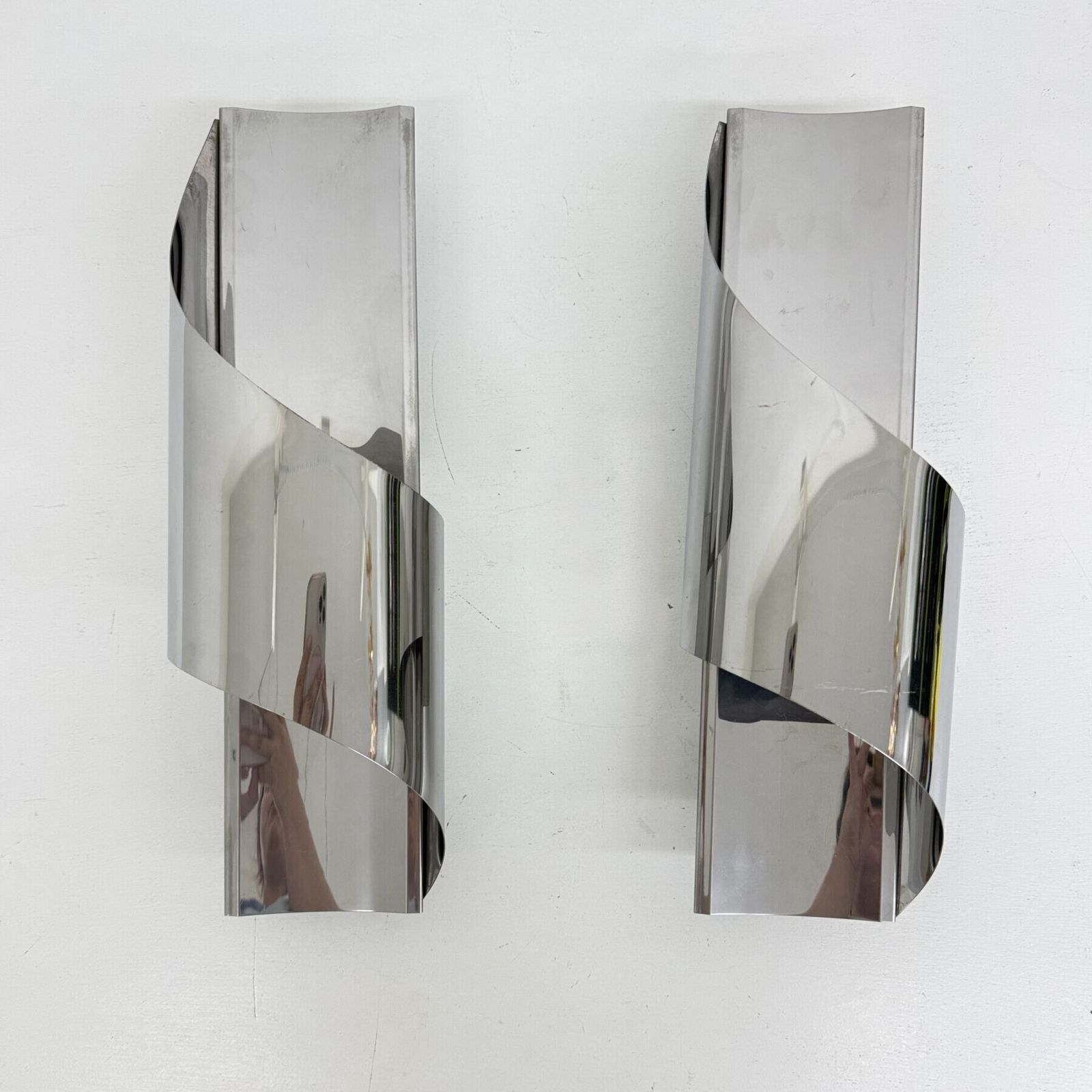 photo buy Set Of 2 Metal Italian Wall Lamps , 1970s