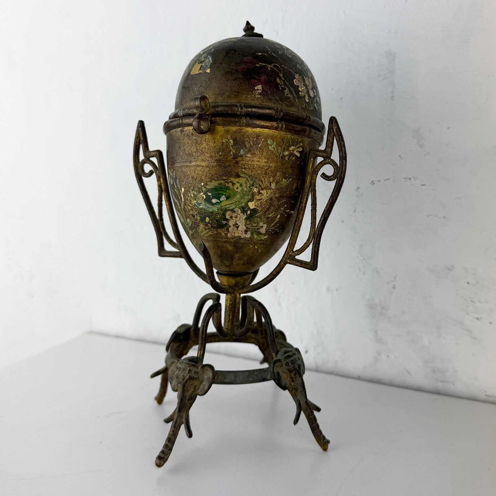 Zeldzame Art Nouveau Ei Parfumhouder, Eivormige Doos, Ei Casket photo Woonaccessoires