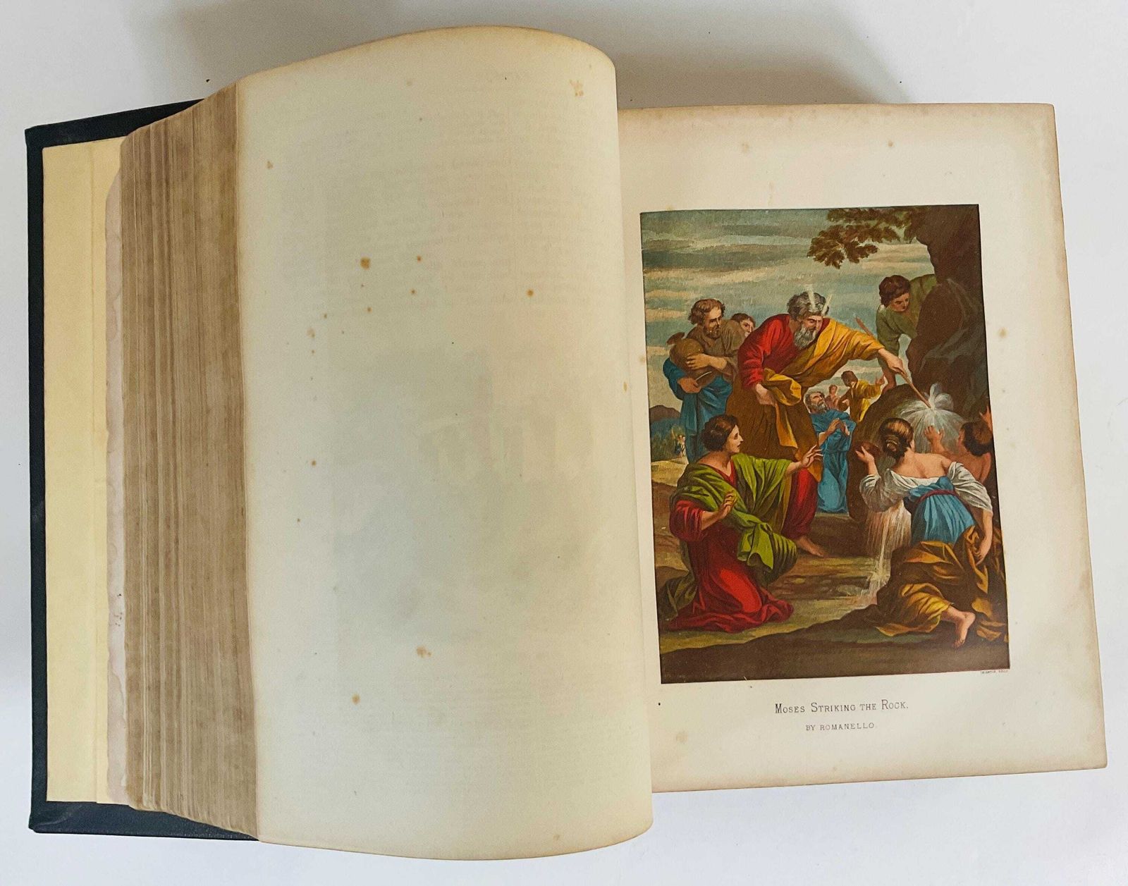 525.0 Monumentale Victoriaanse antieke familiebijbel jaren 1870 James Sangster folio, opnieuw ingebonden in leer met foedraal, 8,4 kg, 1.200+ gravures photo