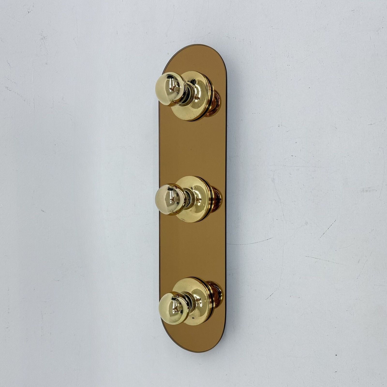 Vintage Pop Art Space Age Bronze Mirrored Wall Lamp, Eglo, Germany, 1980s photo furniture