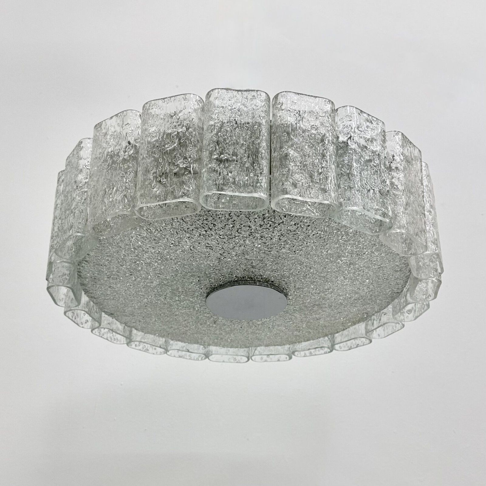 photo furniture Mid Century Glass Tubes Flush Mount By Doria Leuchten , Germany , 1960s
