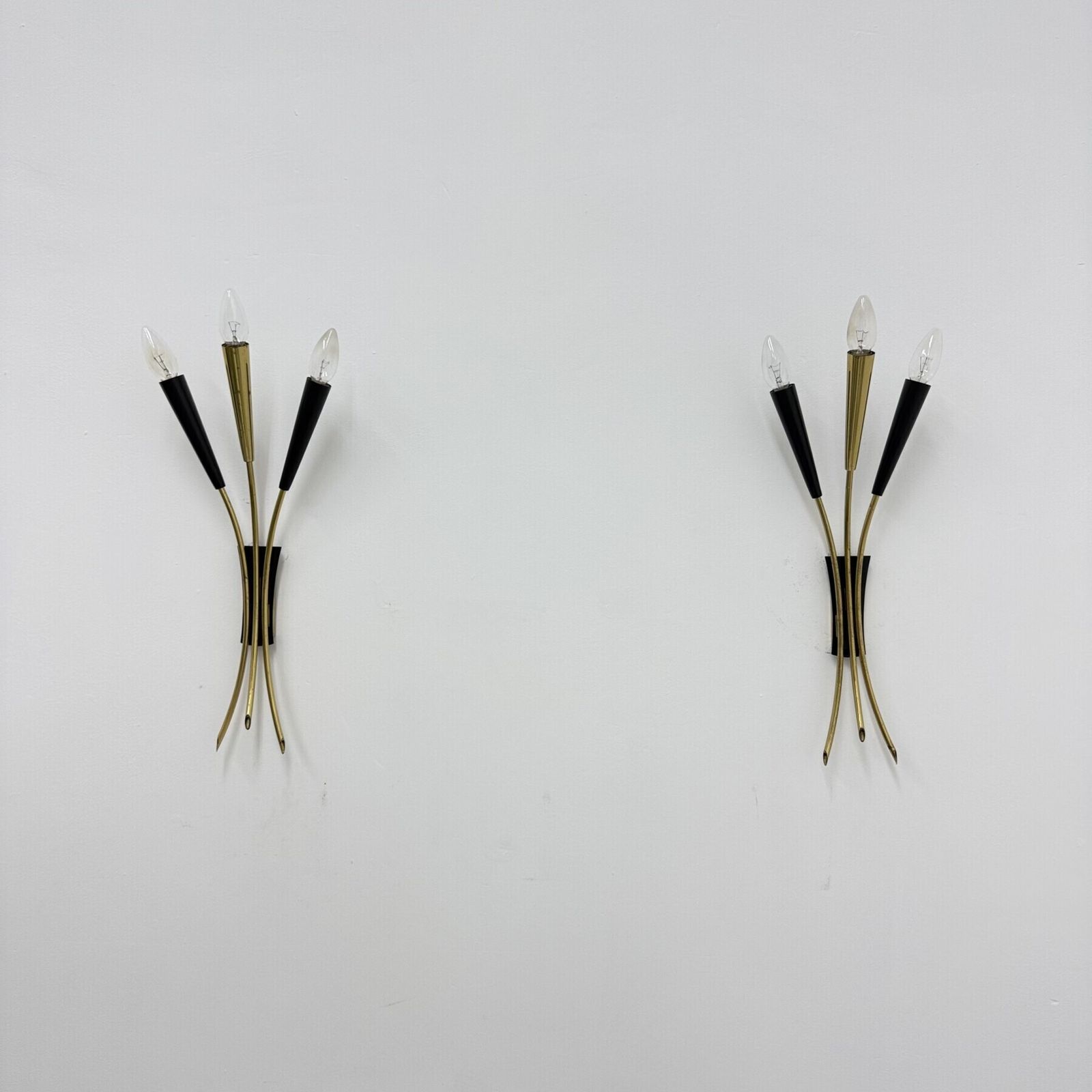 Mid-Century Stillovo stijl messing wandlamp, jaren 1950