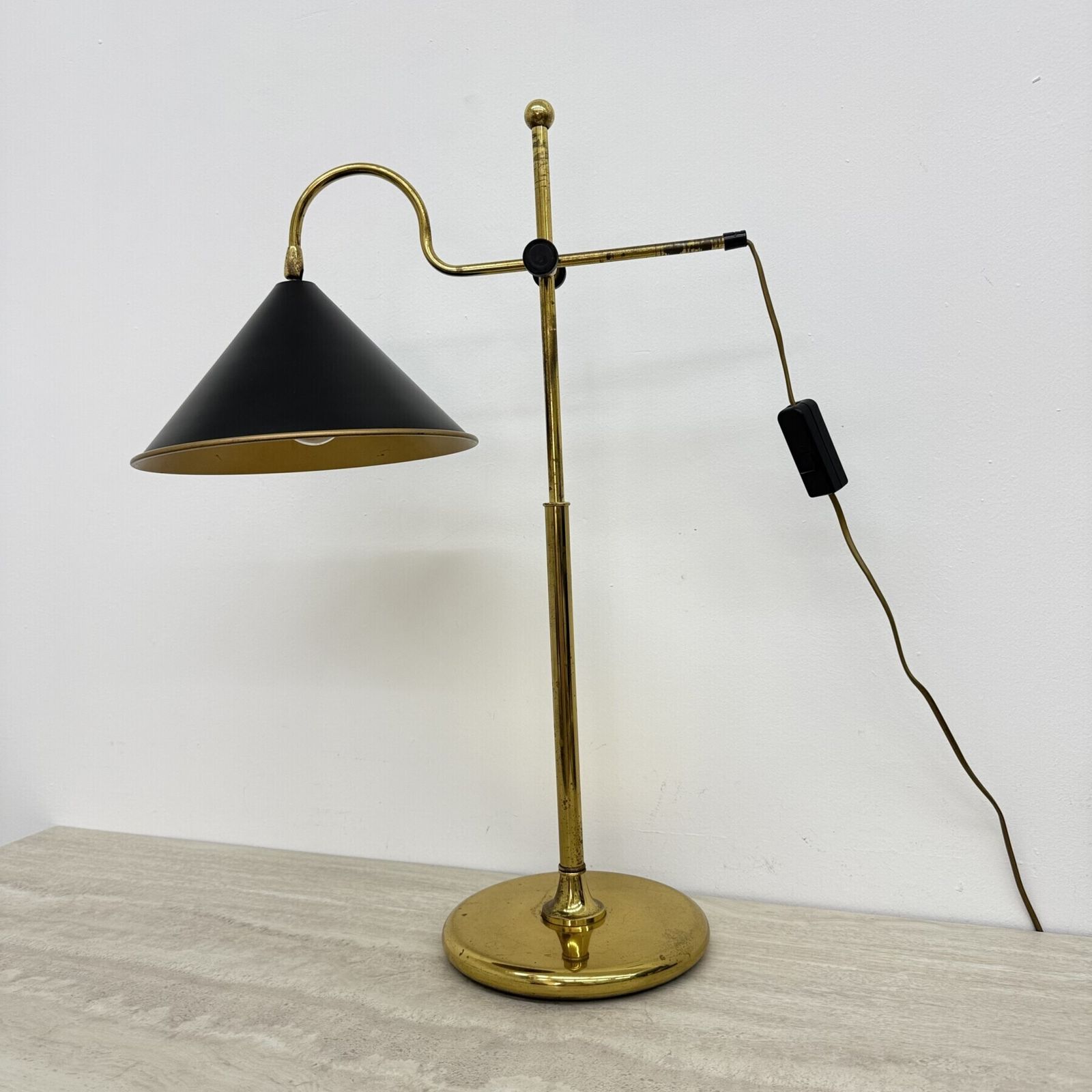 photo buy Mid-Century verstelbare messing bureaulamp, jaren 1970