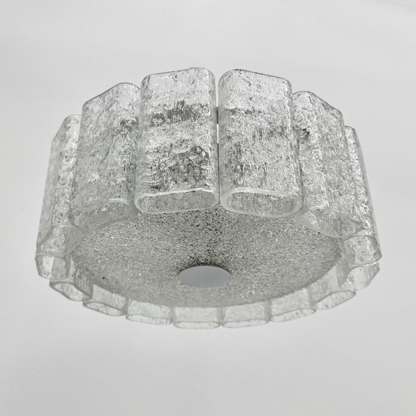 Plafonnier mid-century à tubes en verre Doria Leuchten, Allemagne, années 1960