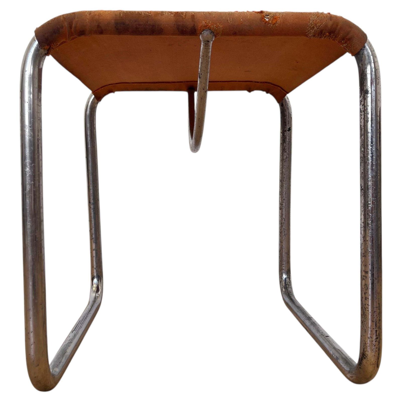 Tabouret Bauhaus en acier tubulaire chromé, 1930, eisengarn
