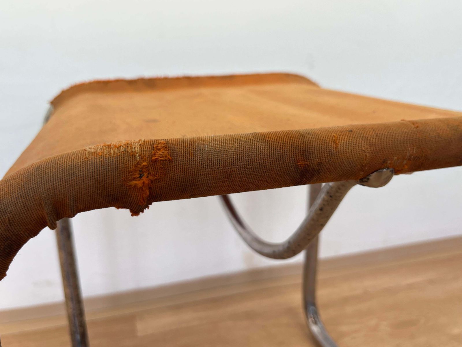 photo for sale Tabouret Bauhaus en acier tubulaire chromé, 1930, eisengarn