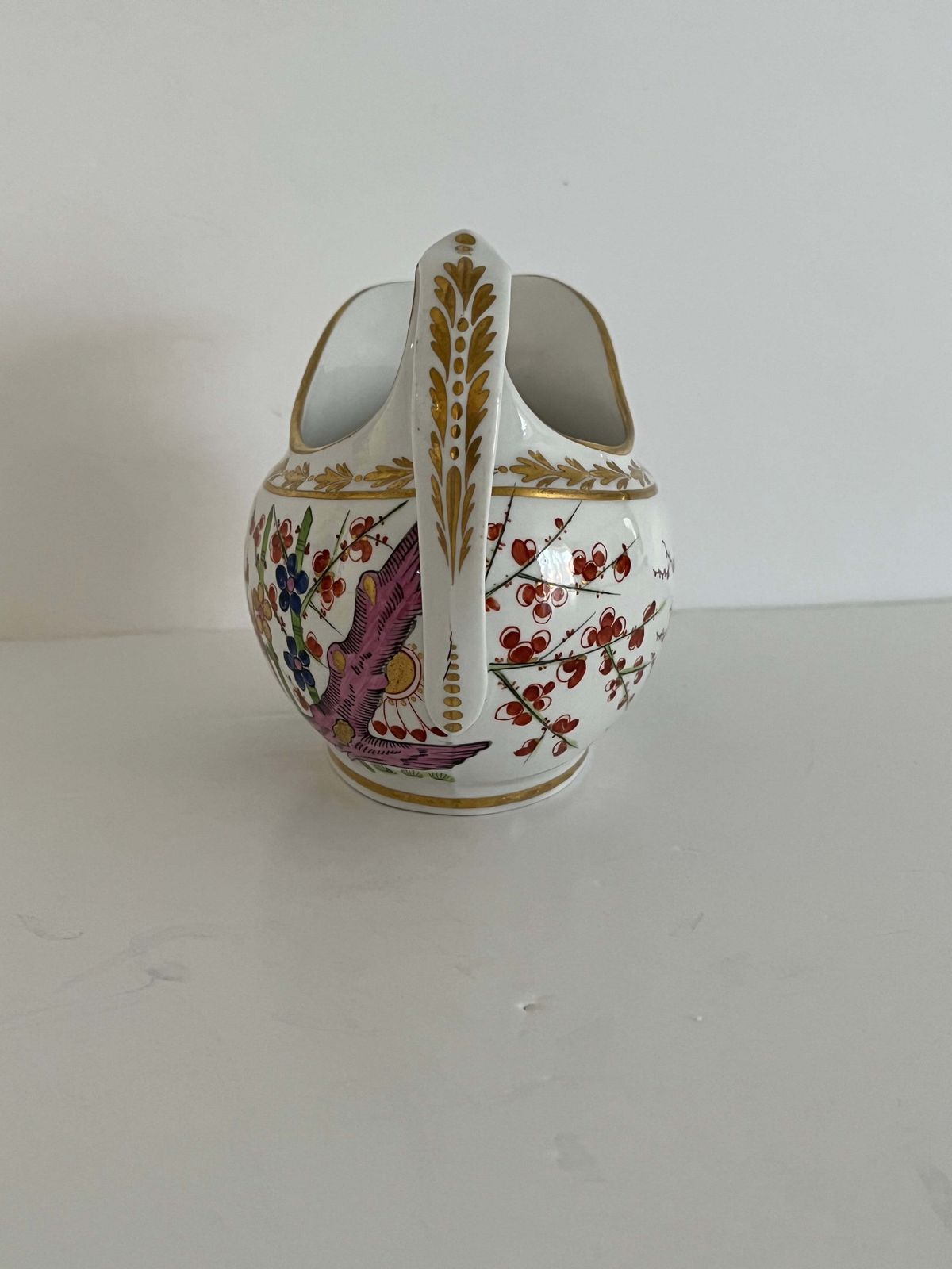 Worcester Bfb roomkannetje uit de collectie van Lord & Lady Flight, Ho Ho Birds, ca. 1810 photo vinterior