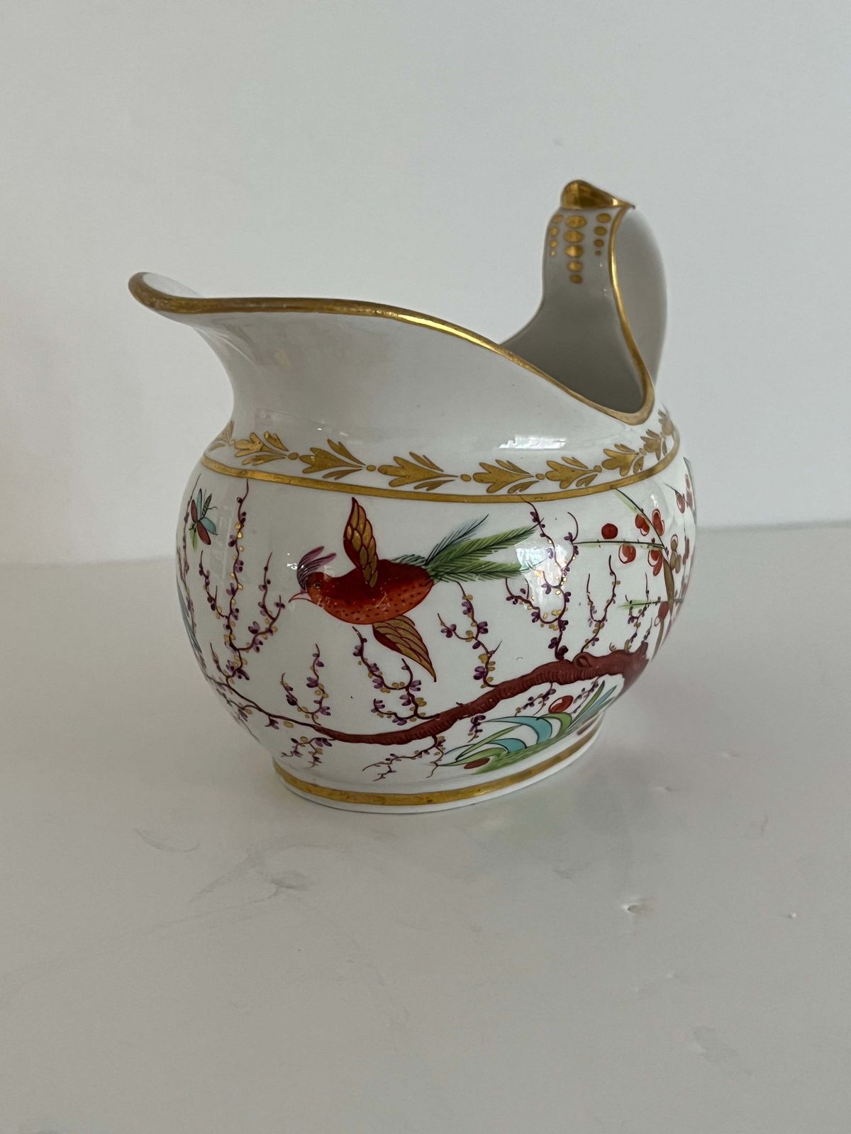 Worcester Bfb roomkannetje uit de collectie van Lord & Lady Flight, Ho Ho Birds, ca. 1810 photo buy