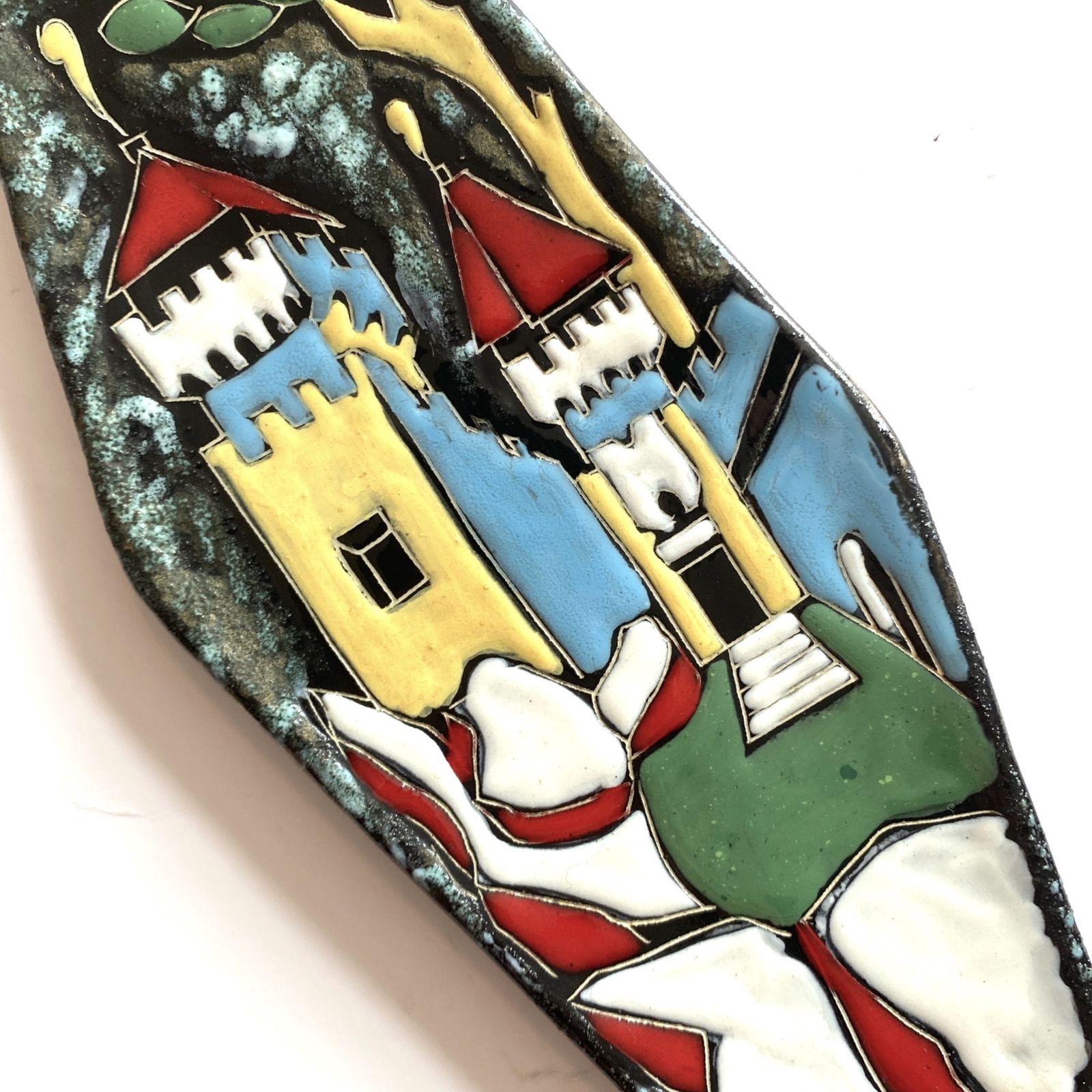 San Marino Pottery Free Form Wall Plaque In Vibrant Multicoloured Glaze, 1960s Italian Decor photo for sale