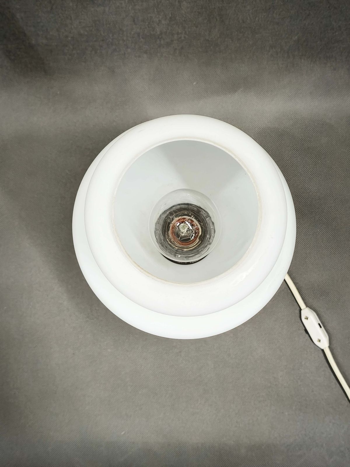 Drukov Opaline Glass And Brass Table Lamp, Czechoslovakia, 1970s photo for sale
