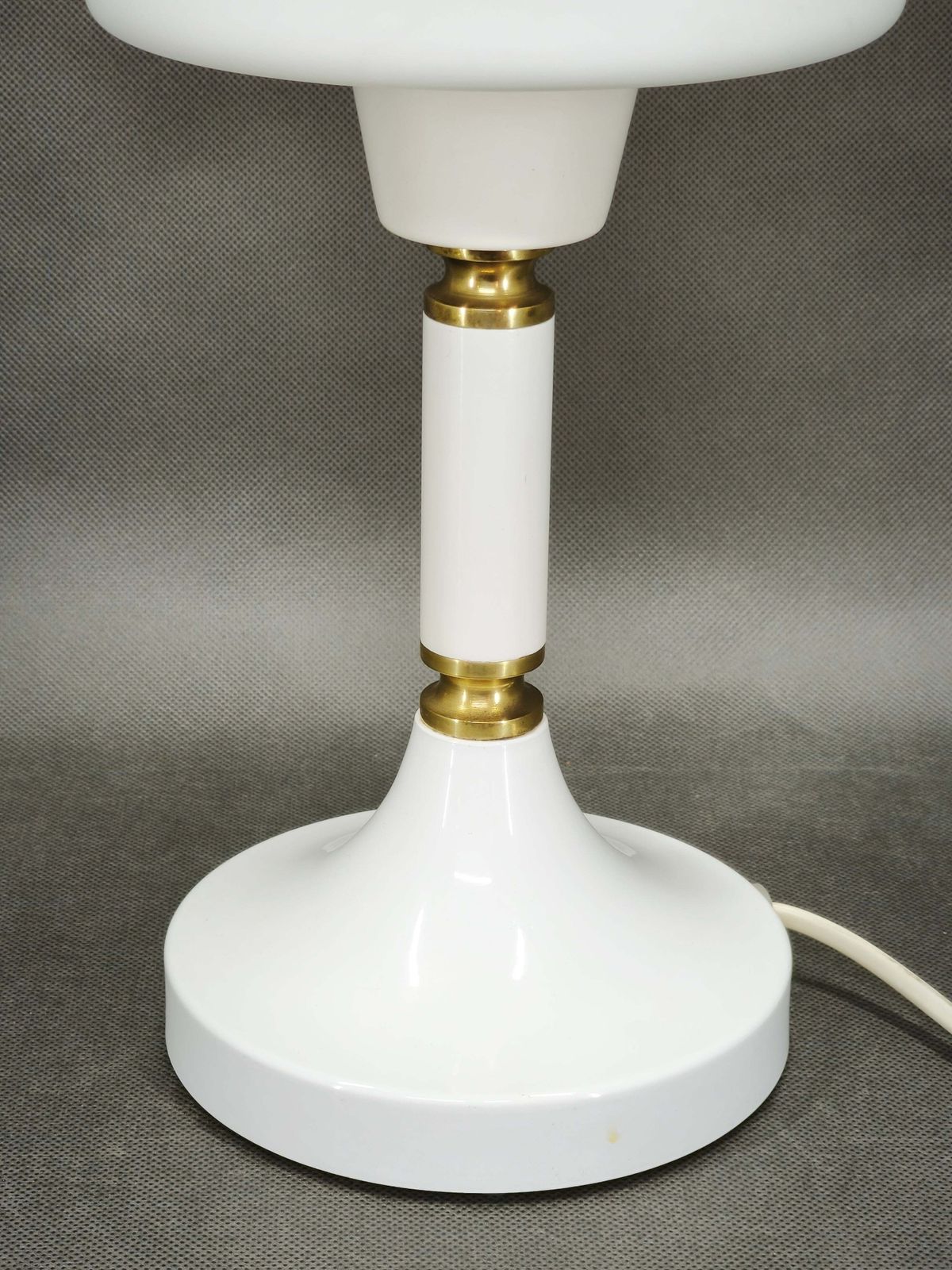 Drukov Opaline Glass And Brass Table Lamp, Czechoslovakia, 1970s photo Verlichting
