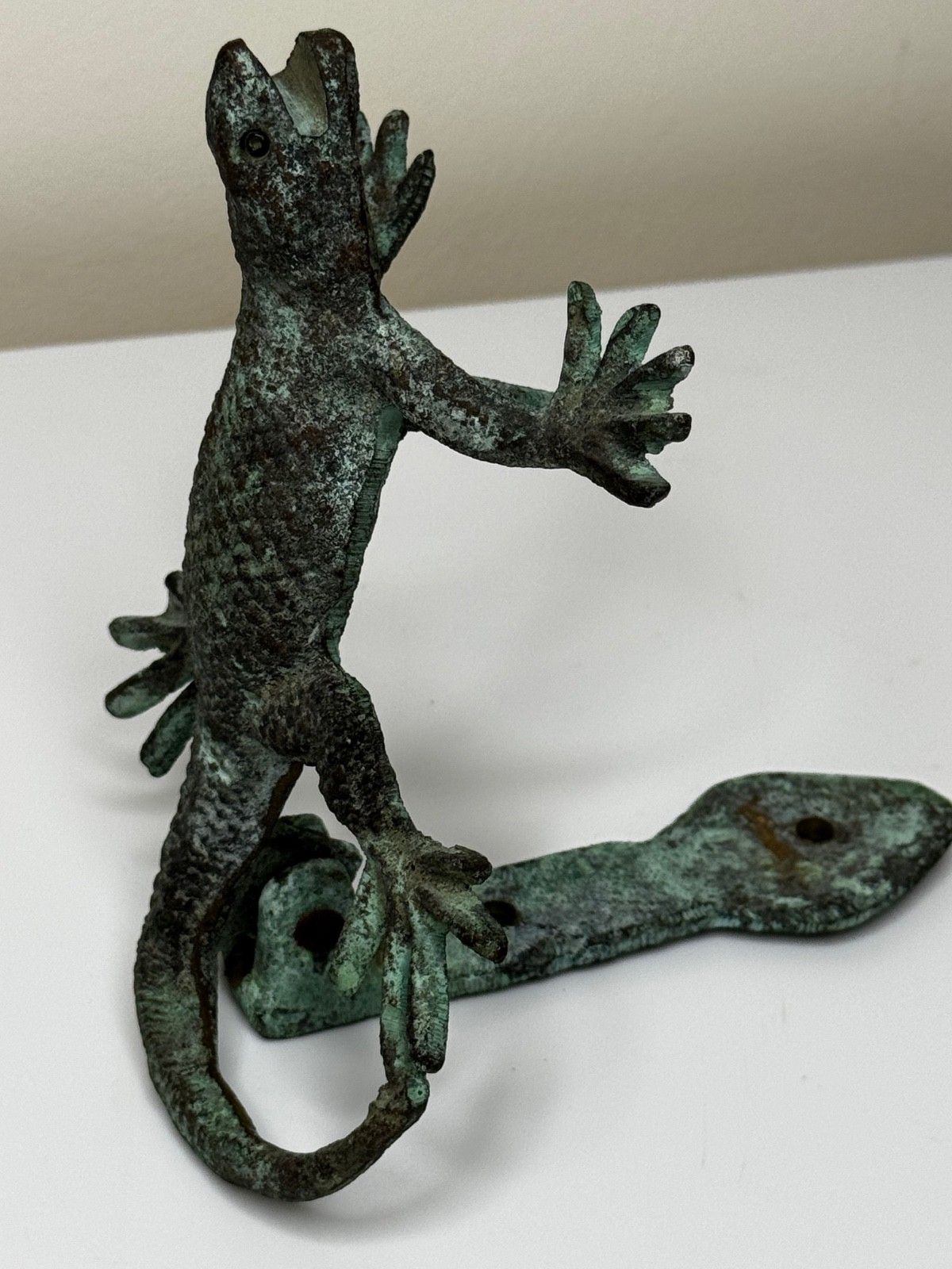 Bouwonderdelen Bronzen deurklopper in de vorm van een gekko, zuidwesten van de VS, in de stijl van Oscar Bach photo