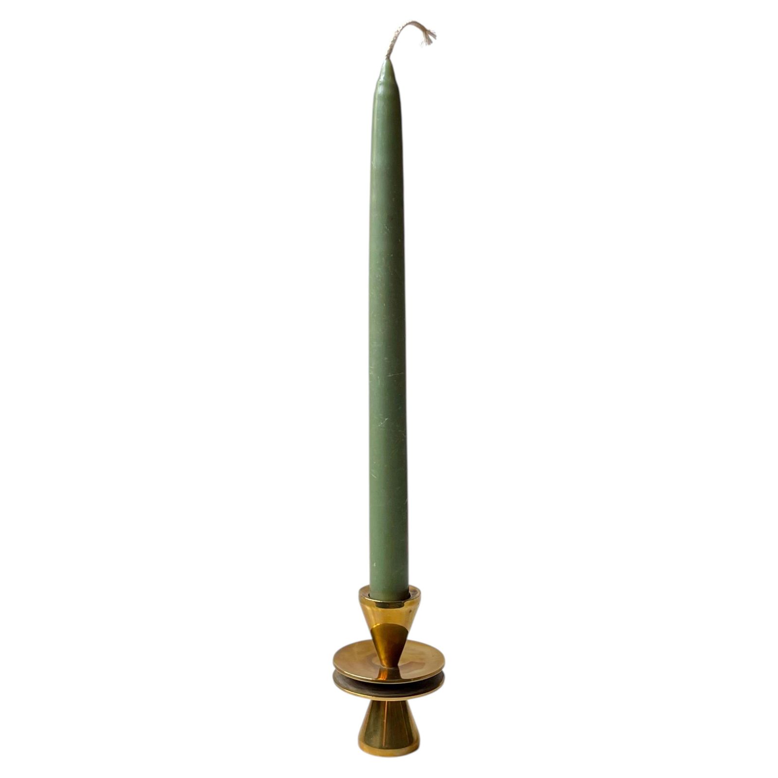 Zweeds Modern Design jaren 1950, kleine dubbele kandelaar in brons