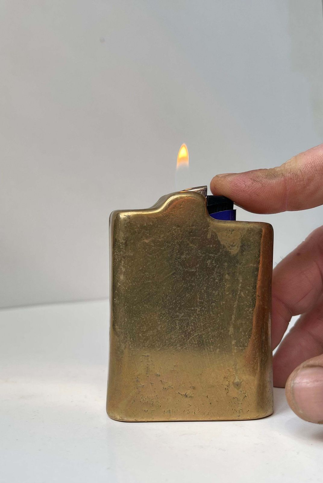 Vintage Brutalist Lauterbach Ashtray & Table Lighter in Bronze, jaren 1970 photo 378.0