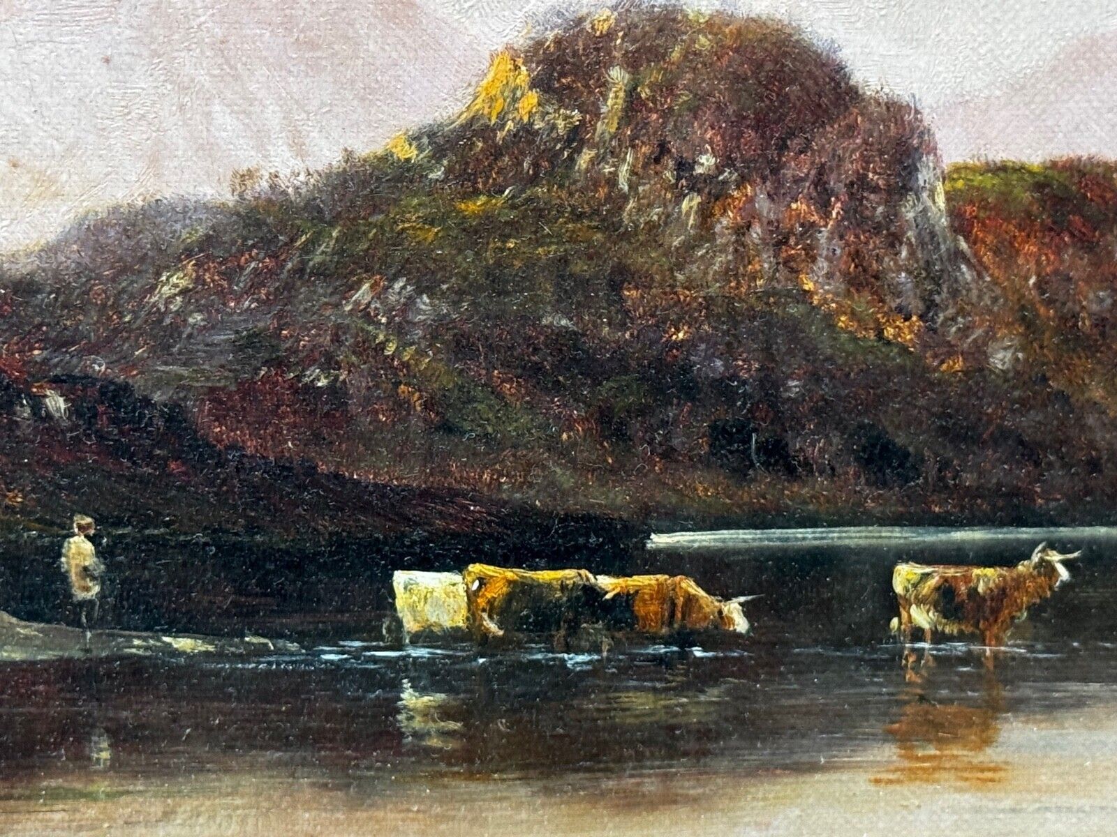 10000.0 Alfred De Breanski Jr Gesigneerd Lake Windermere Vee Landschap Olieverfschilderij photo