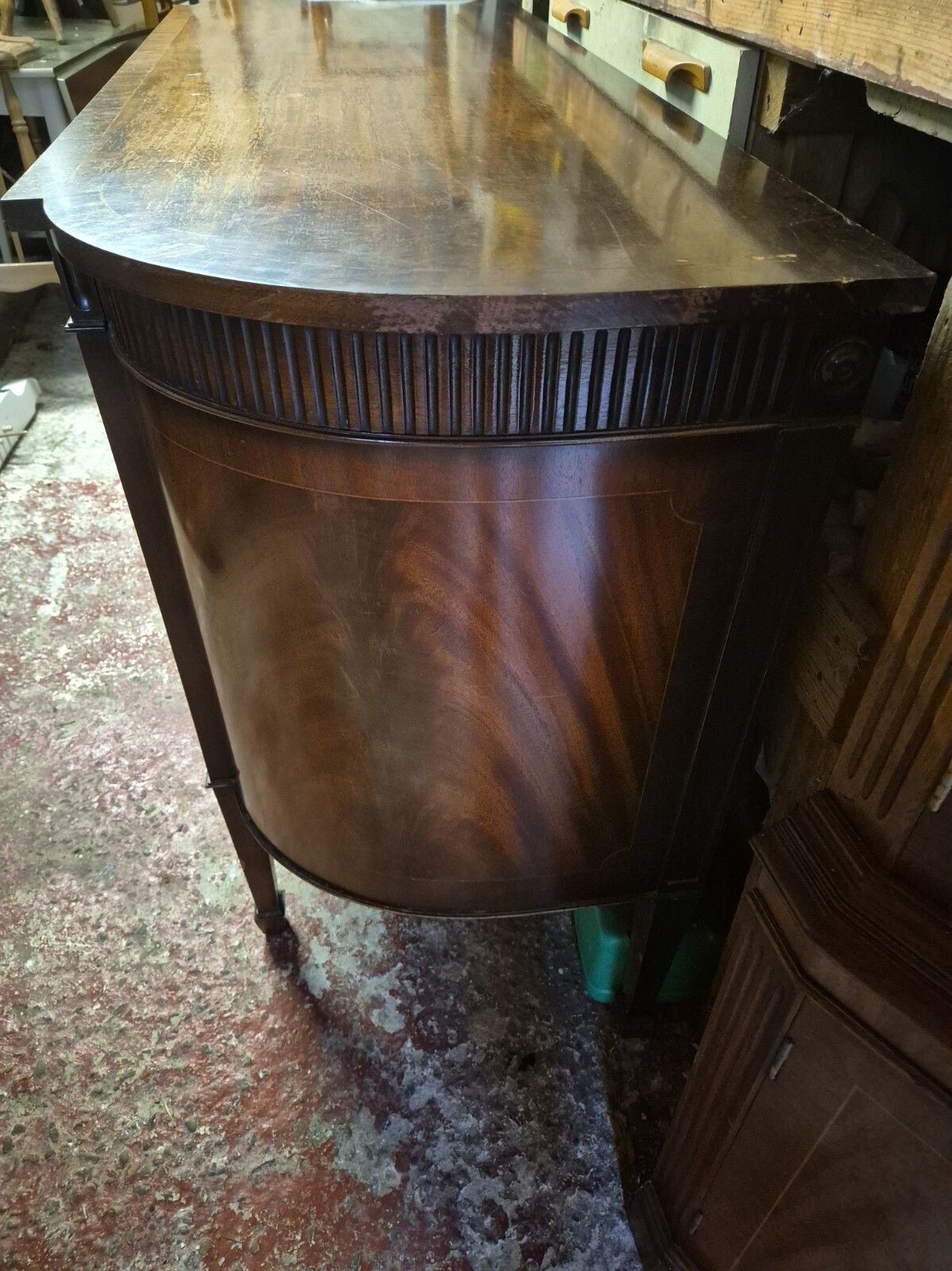 Vintage Art Deco Style Flame Mahogany Double Door Sideboard photo furniture