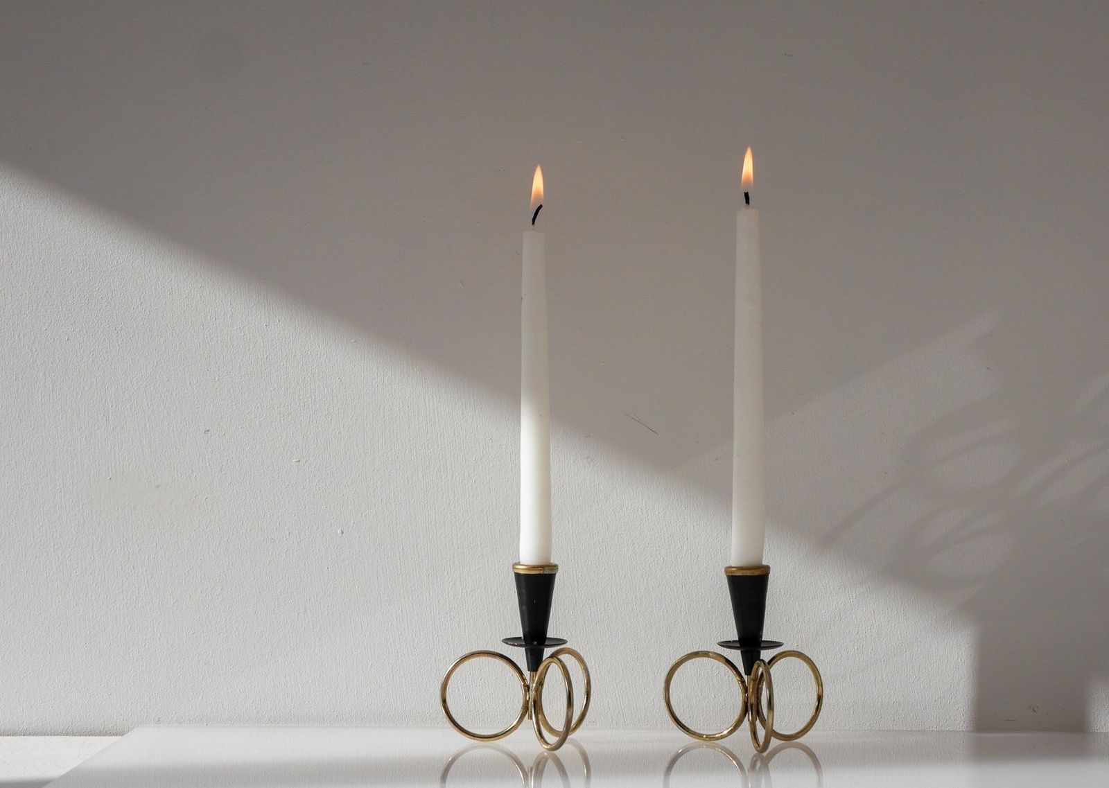photo buy Mid Century Modern Metal Candlestick Holders By Gunnar Ander For Ystad Metal, Sweden, Set Of 2