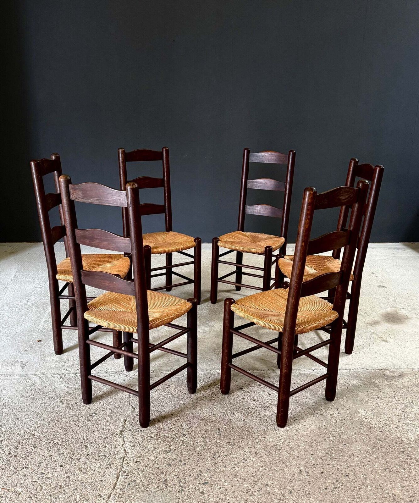 French Provincial Design High Back Dining Chairs By Georges Robert, France 1940's photo furniture
