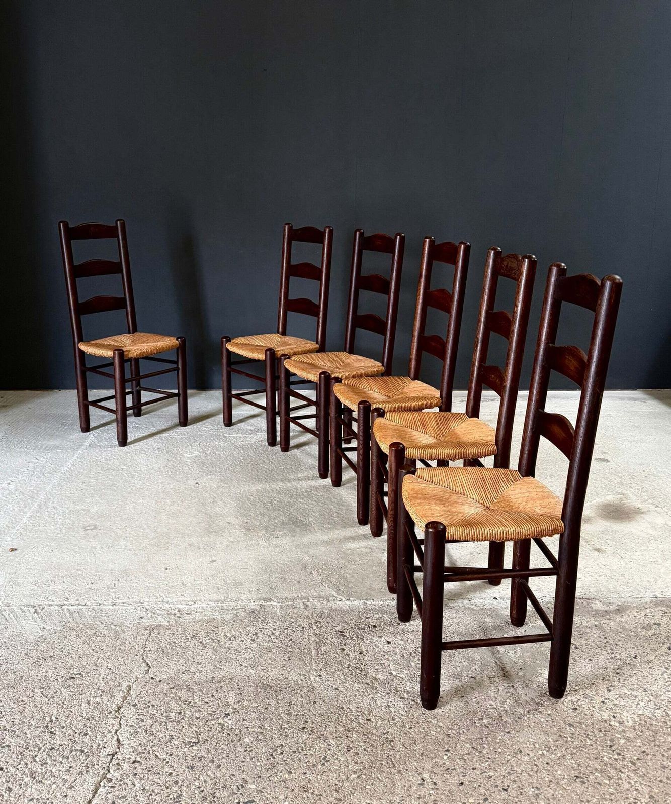 French Provincial Design High Back Dining Chairs By Georges Robert, France 1940's photo Furniture