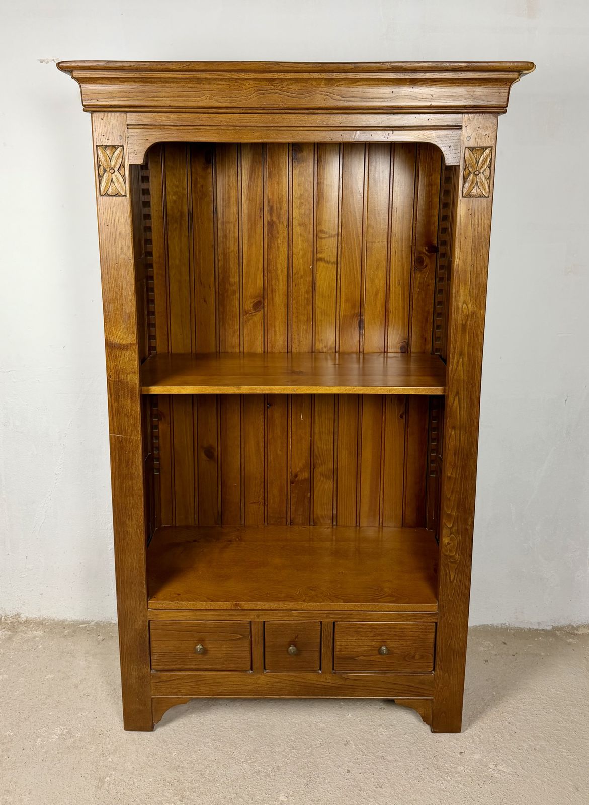 Spaanse eiken boekenkast met lades, ca. jaren 1950 photo for sale