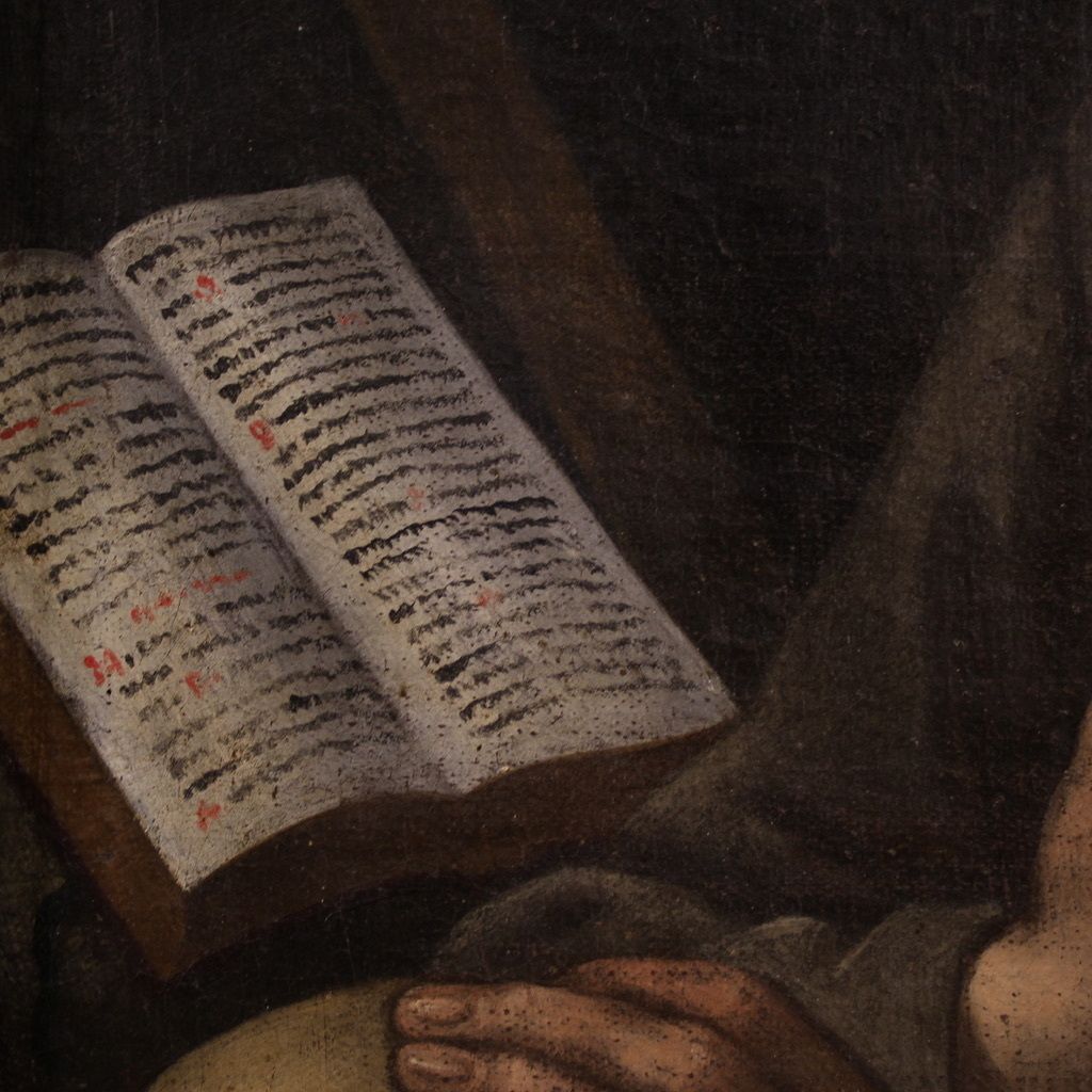 Peinture italienne du XVIIe siècle, saint François d'Assise photo for sale