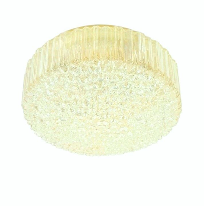 X.L. Mid-Century Amber Bubble Glass Plafondlamp van Helena Tynell voor Limburg, Duitsland, jaren 1970