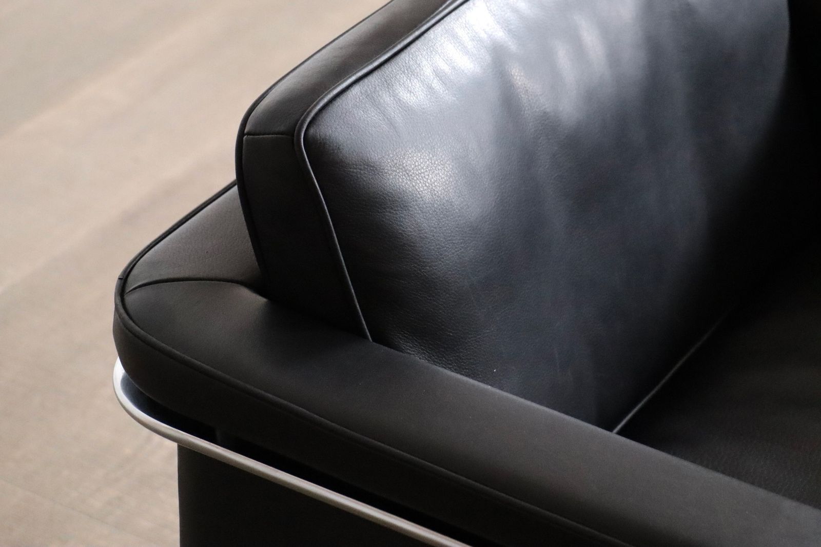 Horst Brüning Model 6912 Lounge Chair In Black Leather For Kill International, Germany 1967 photo for sale