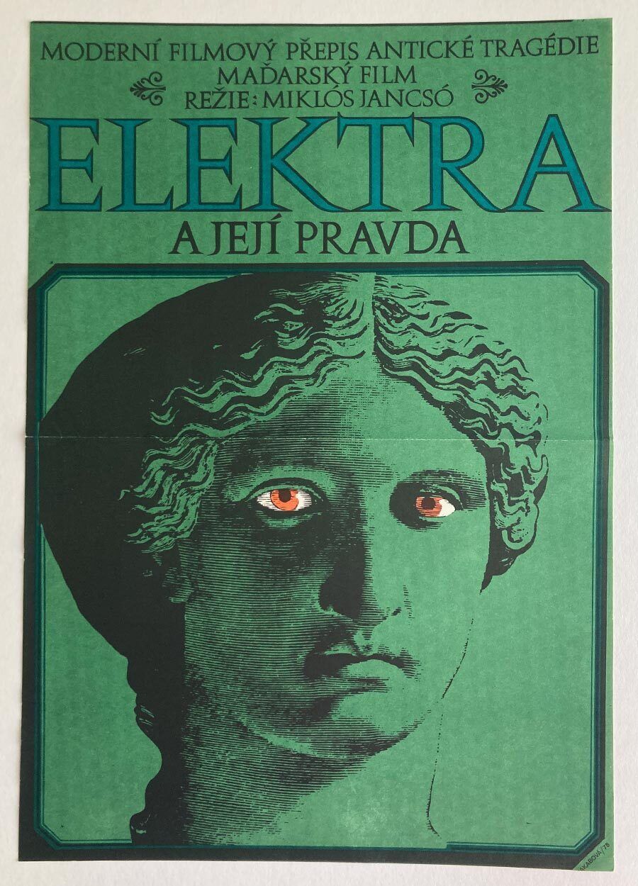 Original Film Poster, Electra, My Love, Adela Jakabová, 1975, Genuine Vintage Czech Design