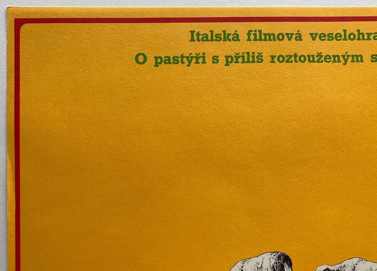 Original Film Poster, Serafino, Alexej Jaroš, 1972, Genuine Vintage Czech Design photo Art