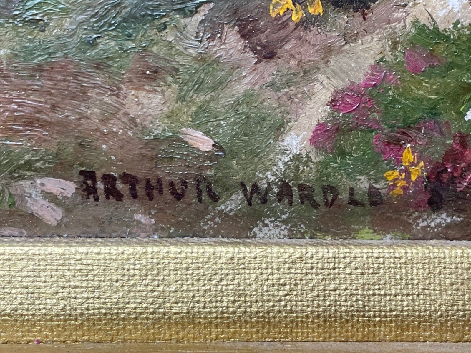 Arthur Wardle 1864-1949 Signed Exmoor British Moorland Landscape Oil Painting photo vinterior