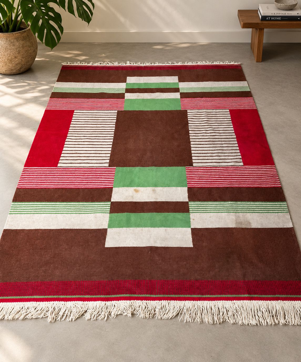 Large 1960s Mid Century Modern Wool Rug, Czechoslovakia, 335 × 240 Cm