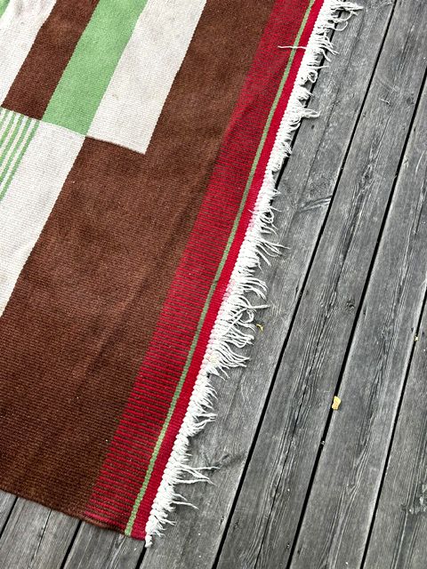 Groot mid-century modern wollen vloerkleed, jaren 1960, Tsjecho-Slowakije, 335 × 240 cm photo vintage