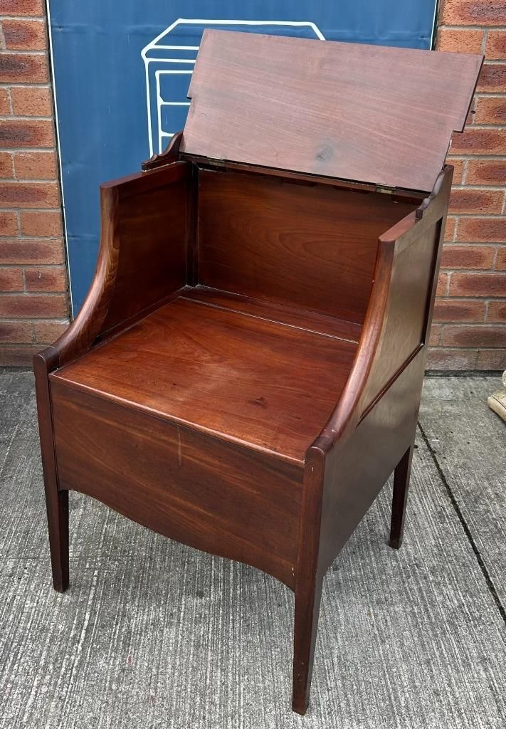 Antique Georgian Mahogany Lancashire Commode Nightstand Bedside Cabinet C.1790 photo vintage