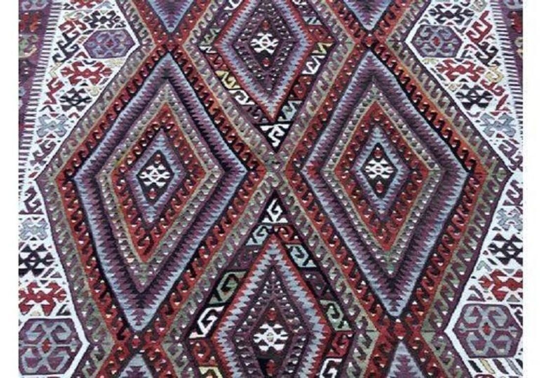 Vintage Anatolisch Kilim 2,97 m x 1,57 m photo Textiel