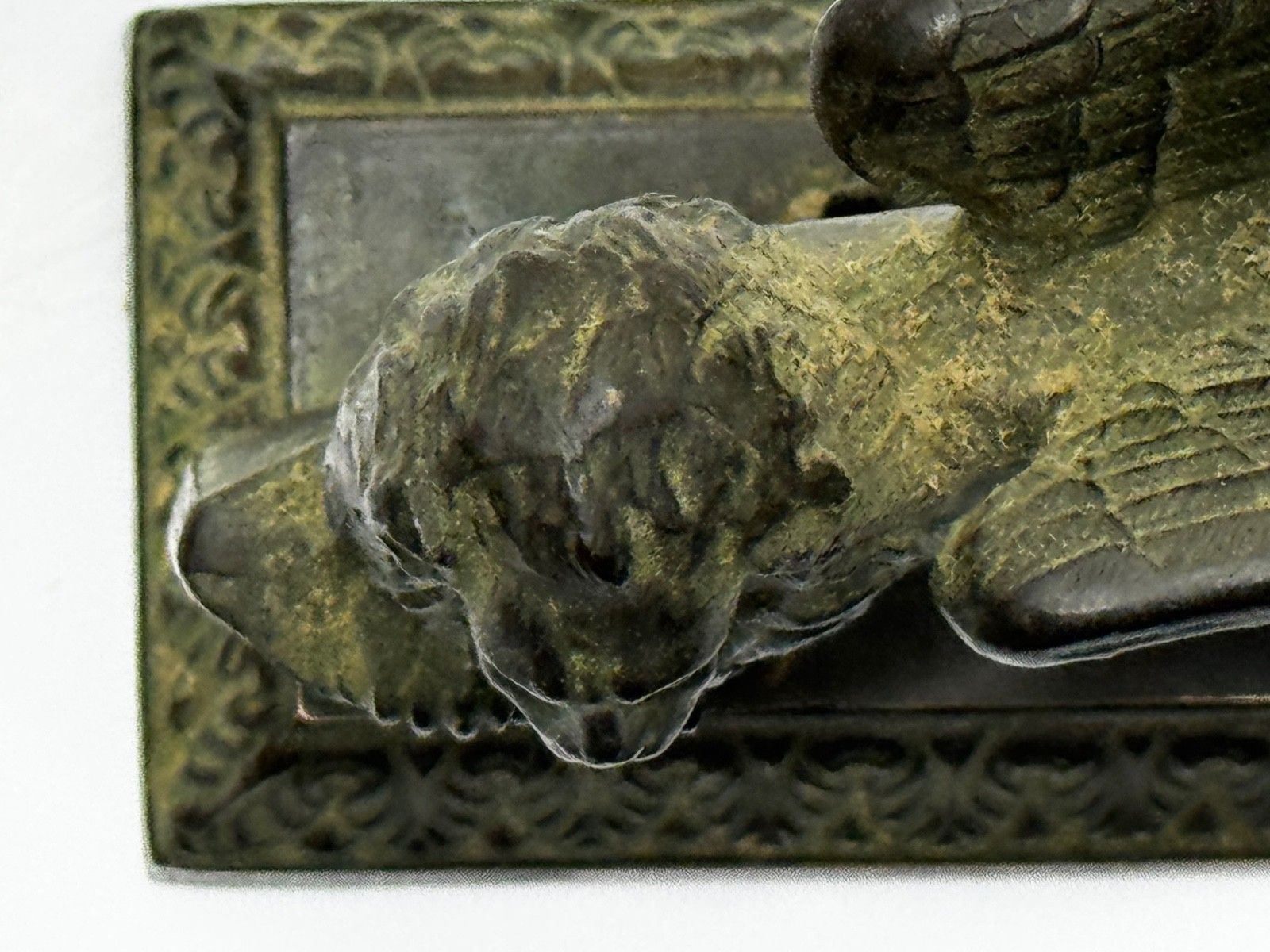 photo vintage Antiek Neoklassiek Bronzen Gevleugelde Leeuw van Sint Marcus, Venetiaans Grand Tour, ca. 1820