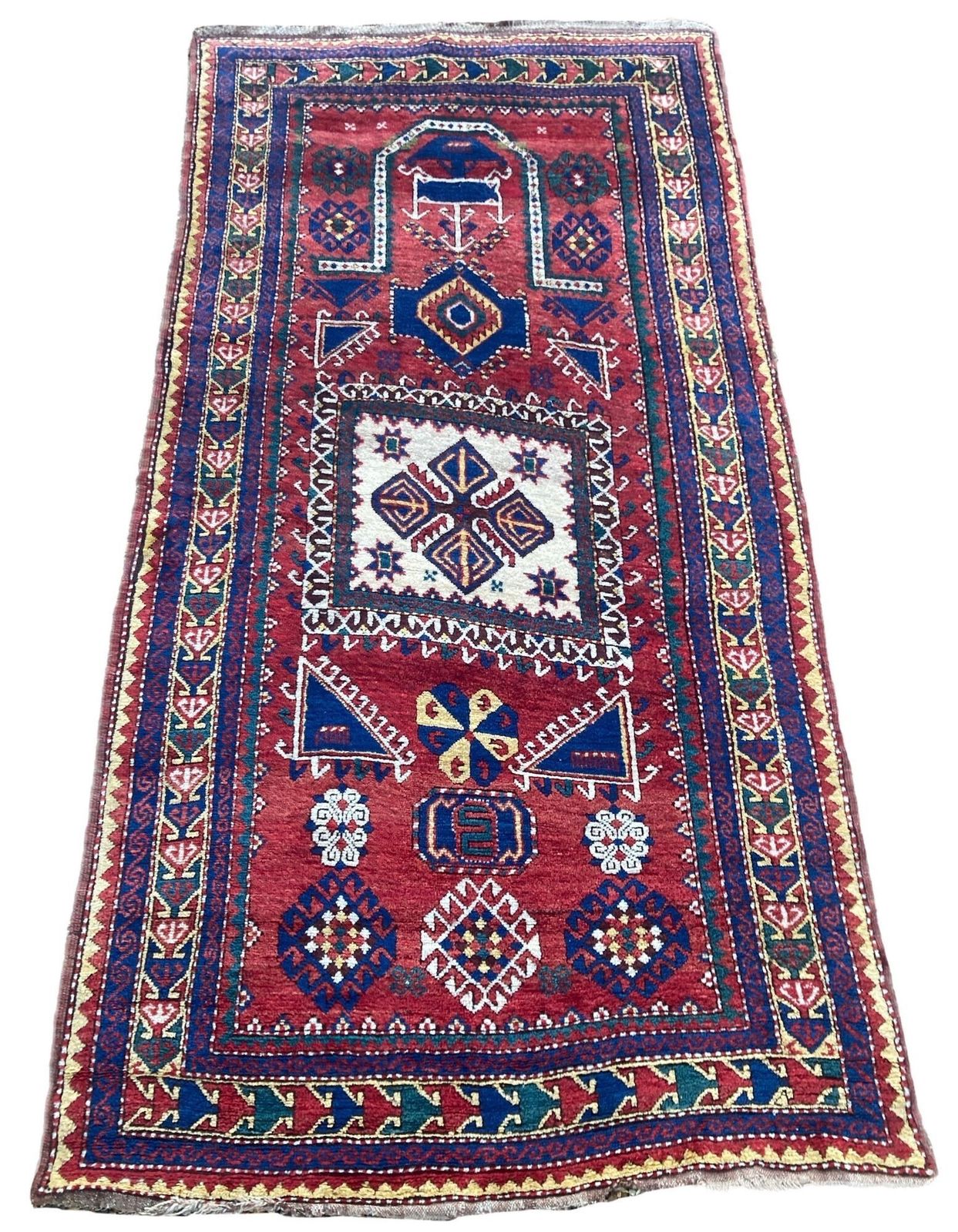 Antique Caucasian Fachralo Kazak Prayer Rug 2.48m X 1.30m photo furniture