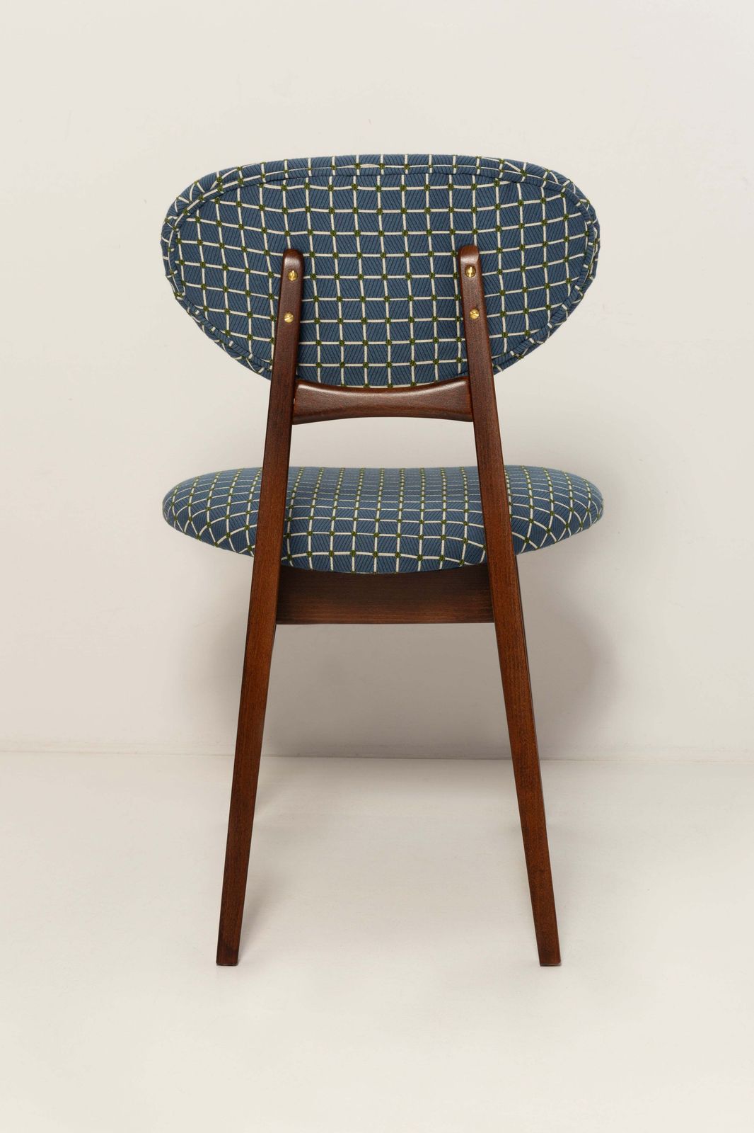 Mid Century Mushroom Chair, Blue Jacquard, J. Kedziorek, 1960s photo 790.0