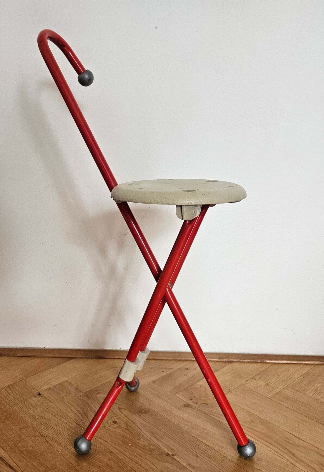 Midcentury Ulisse Folding Stool Designed By Ivan Loss, Sandrigarden, Italy, 1981 photo vintage