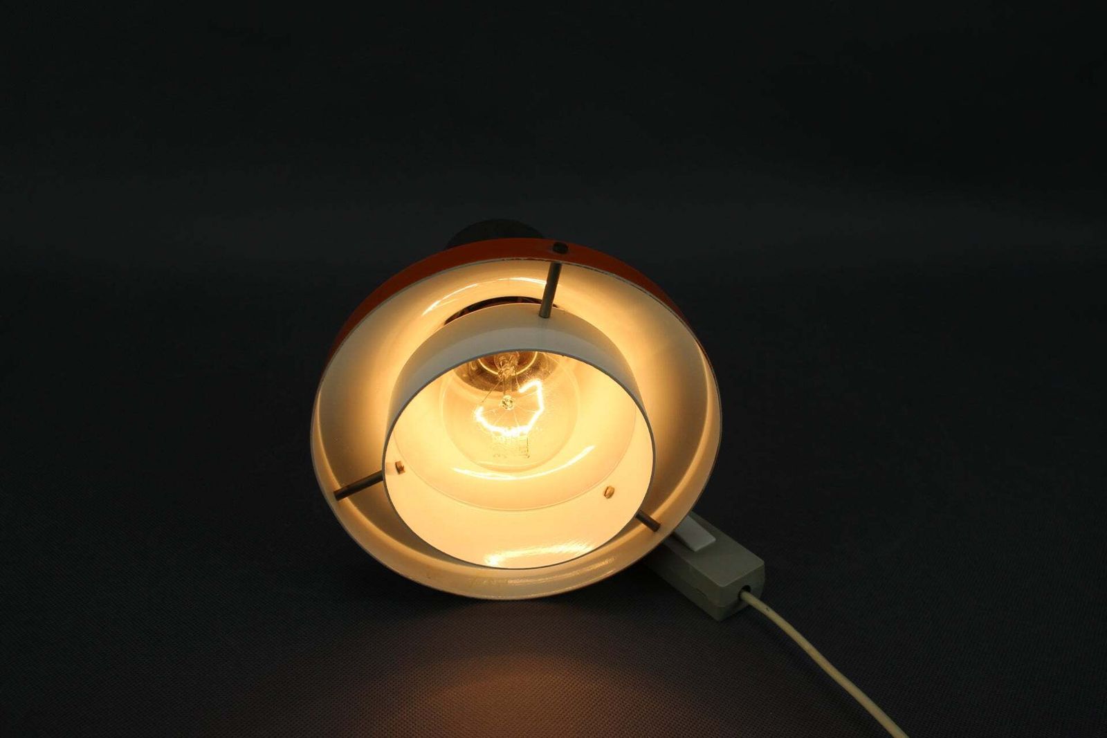 photo for sale Josef Hurka voor Napako, oranje wandlamp, Tsjecho-Slowakije, jaren 1970