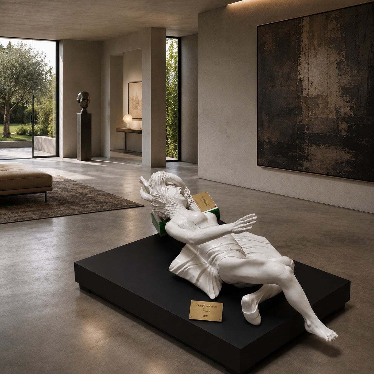 Art Gian Pietro Ceoldo, « Visioni », sculpture italienne contemporaine en bois sculpté, 2008 photo