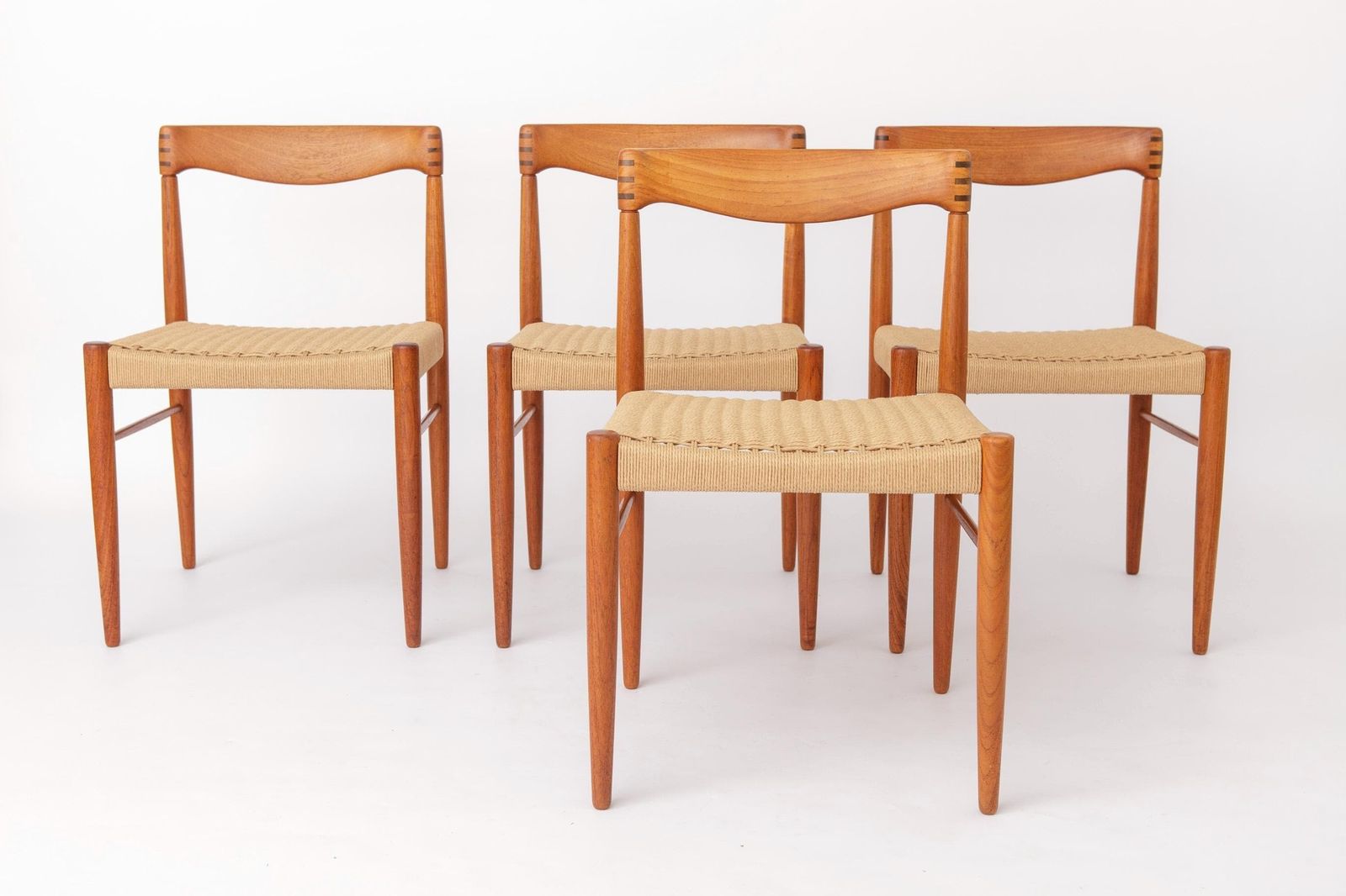 Set van 4 H.W. Small teakhouten eetkamerstoelen voor Bramin, Deens mid-century modern, jaren 1960-70