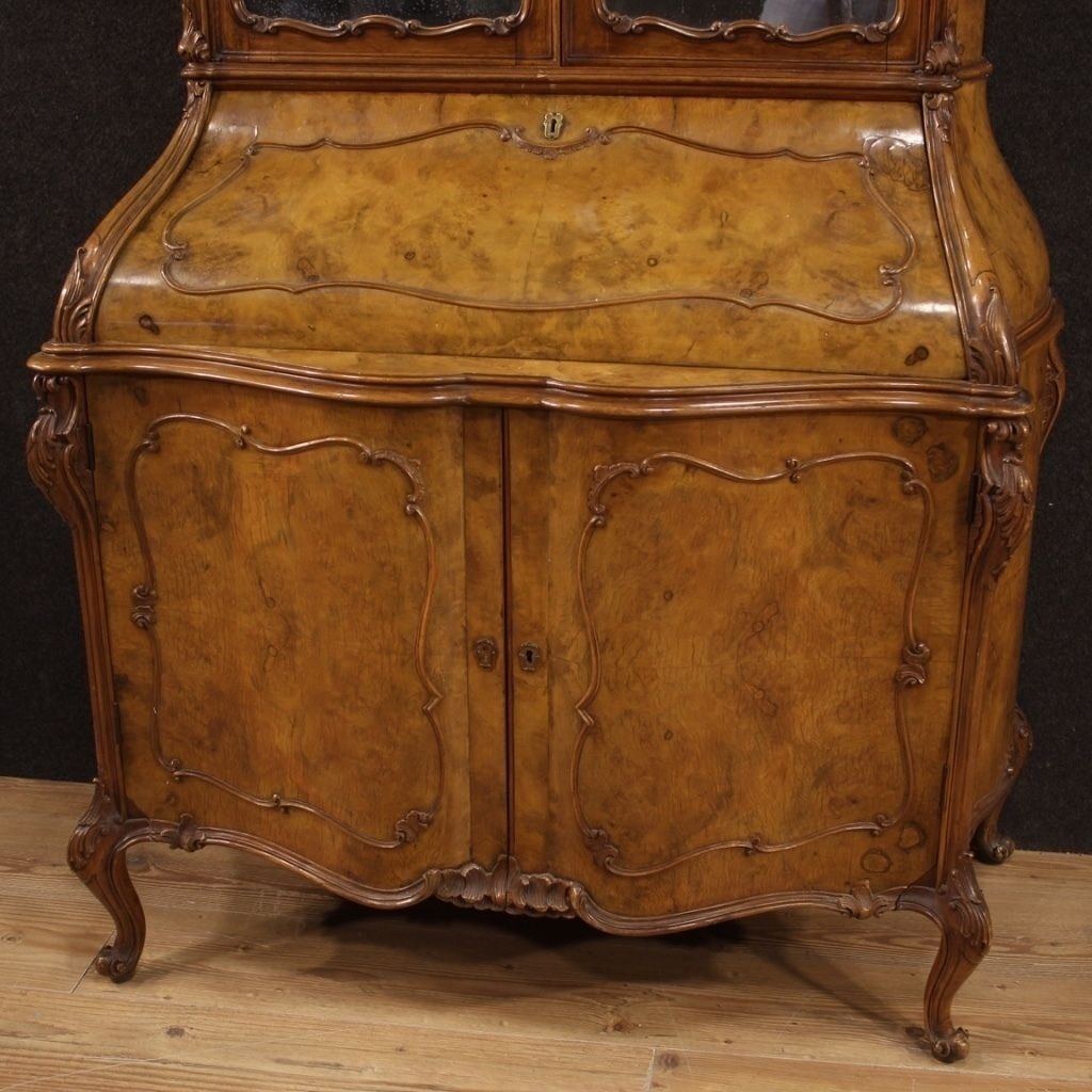 Italian Trumeau In Walnut, Burl And Beech From 20th Century photo 2200.0