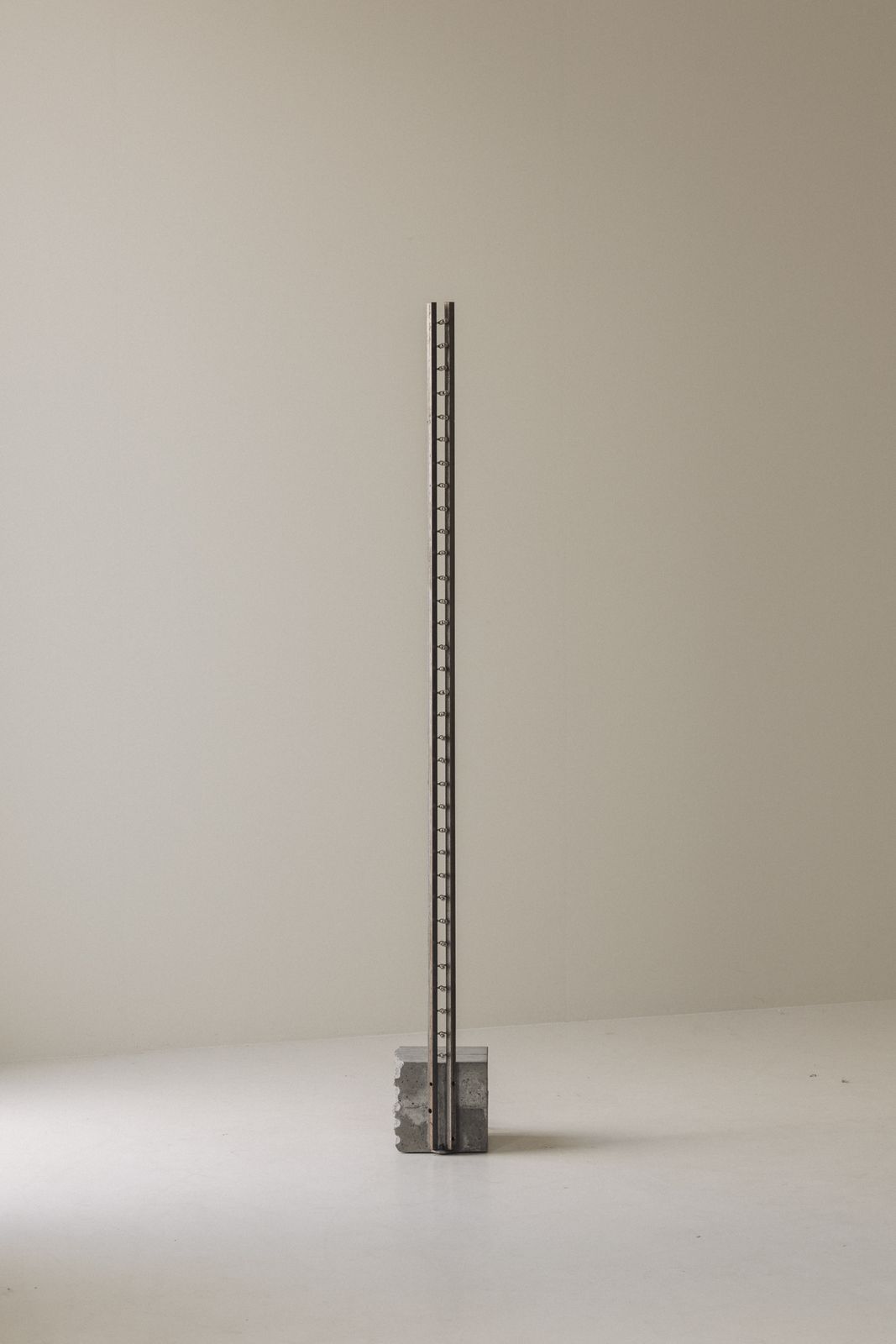 Sculptural Brutalist Floor Lamp In Concrete And Steel, 1980s. photo for sale
