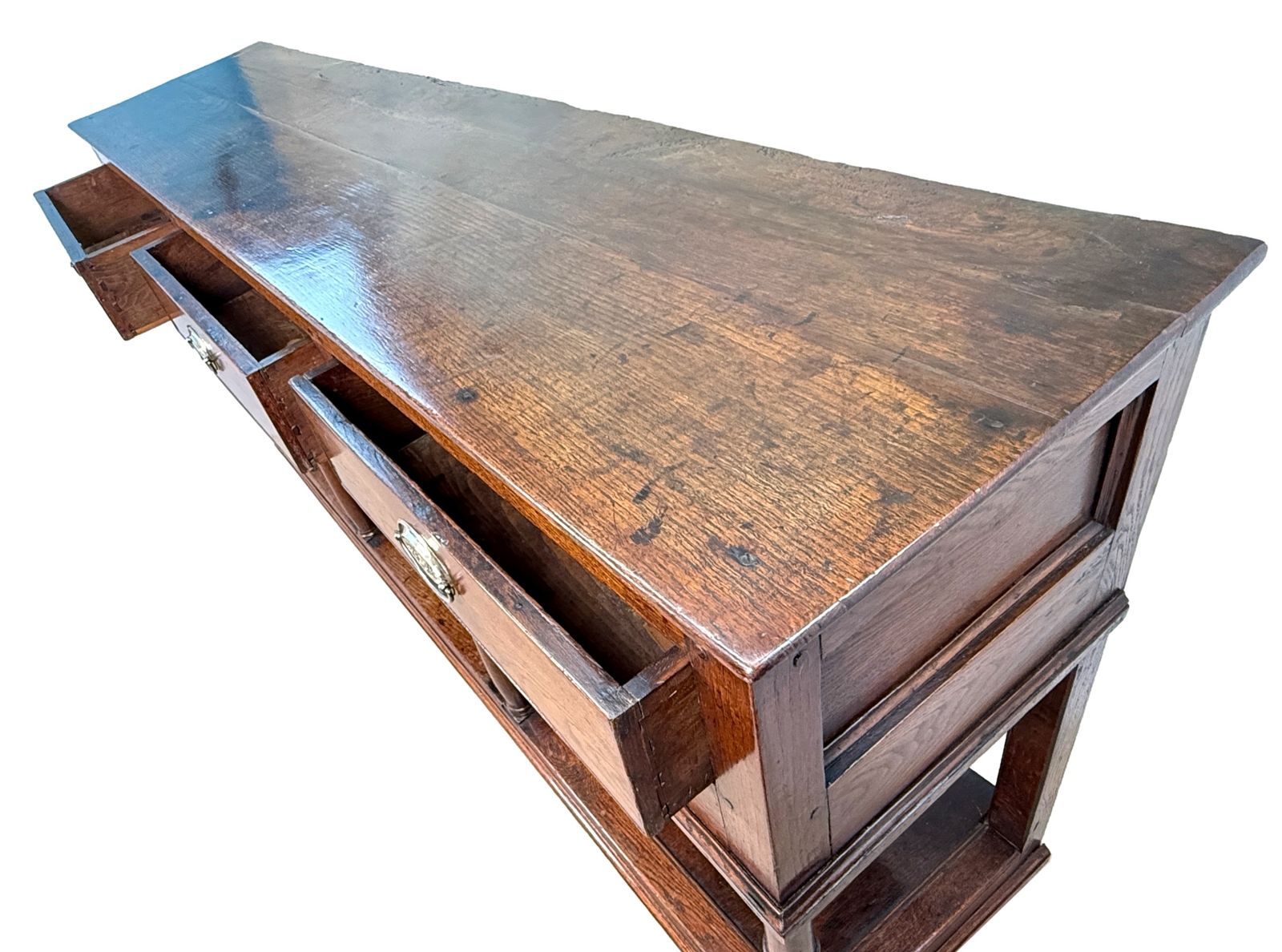 18th Century Oak Potboard Dresser Base Sideboard, English George III Period  (England, Circa 1770) photo vinterior