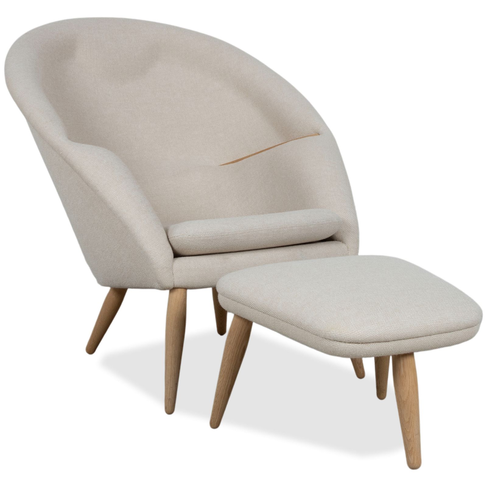 Audo Copenhagen Oda Fabric Armchair Set, Cream Beige Eggshell