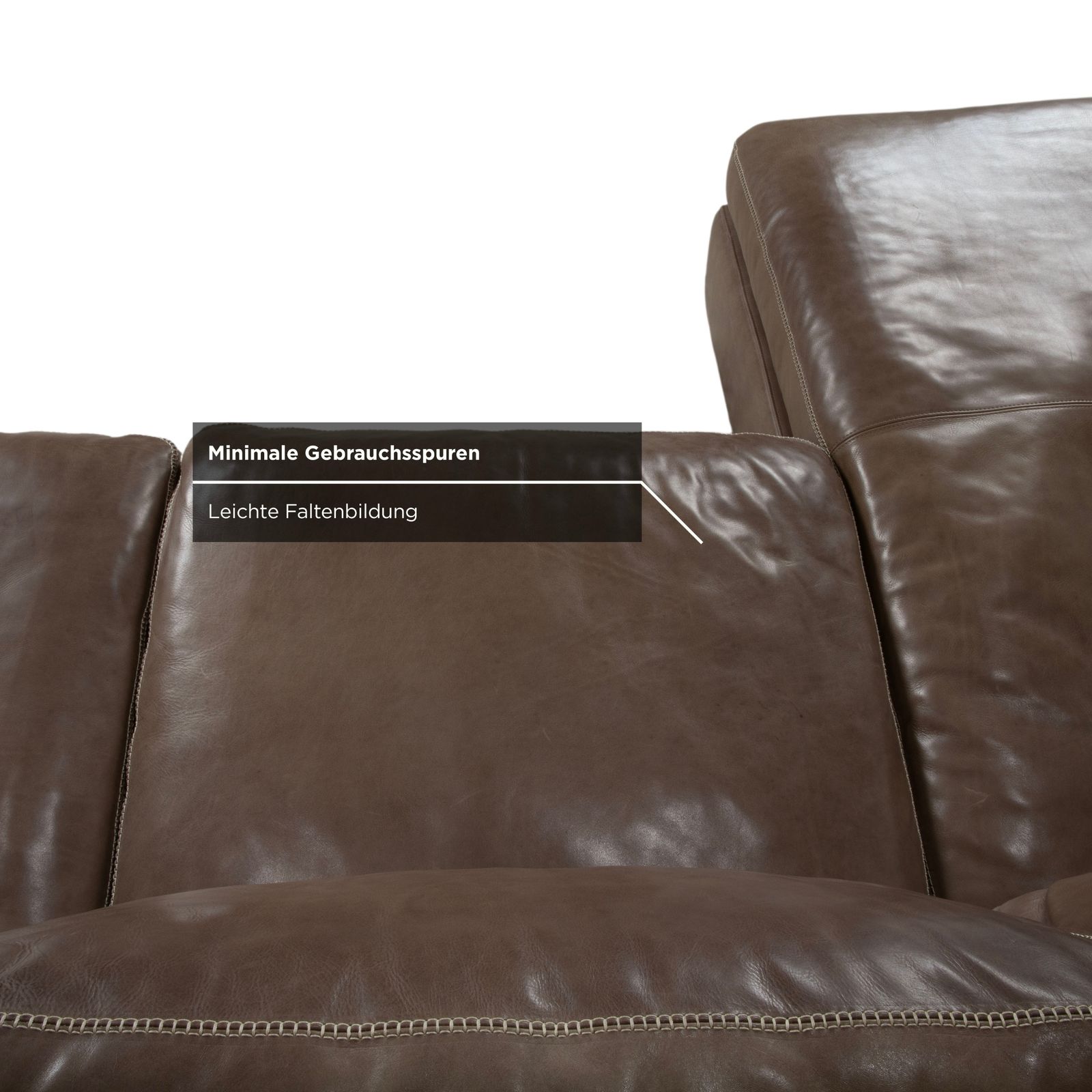 photo furniture Canapé d'angle Machalke Valentino en cuir brun taupe